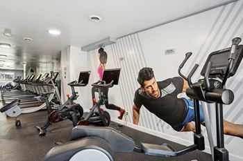 State-of-the-art fitness center with peloton equipment